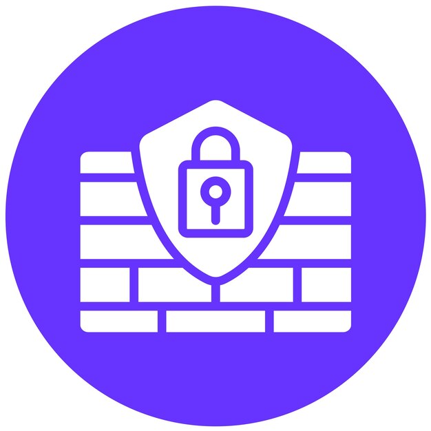 Estilo del icono del bloque de cortafuegos de diseño vectorial