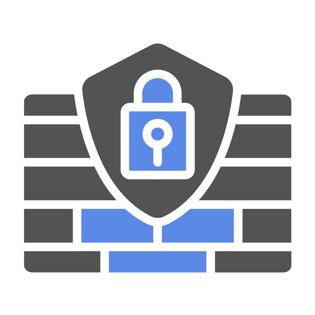Estilo del icono del bloque de cortafuegos de diseño vectorial
