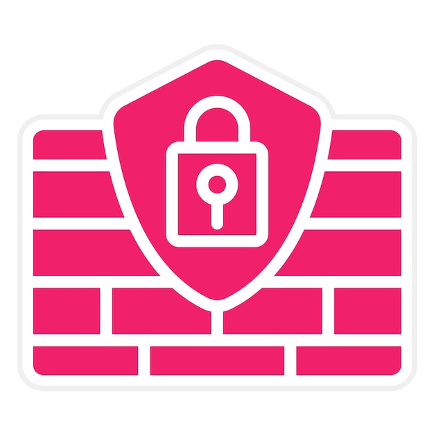 Estilo del icono del bloque de cortafuegos de diseño vectorial