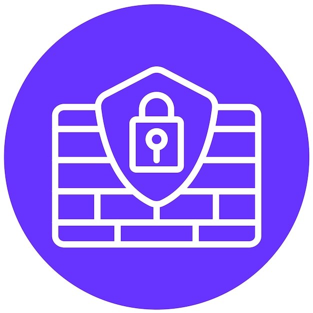 Estilo del icono del bloque de cortafuegos de diseño vectorial