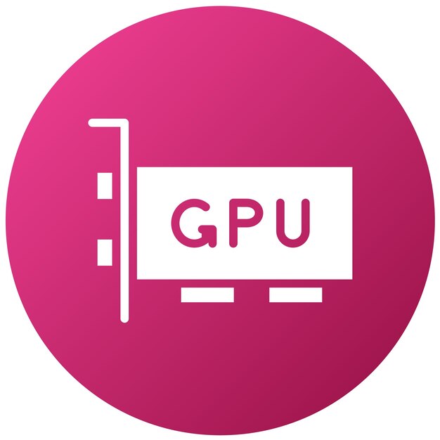 Estilo de icono de bloque de diseño vectorial de GPU