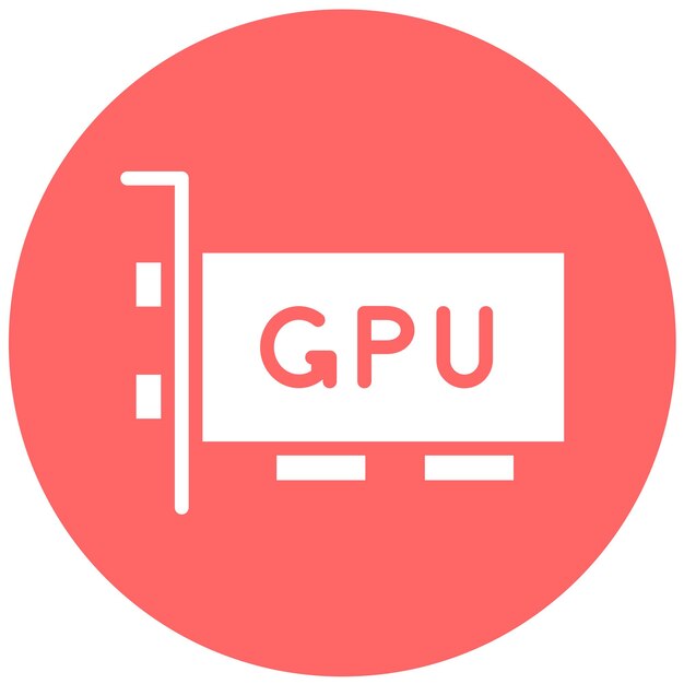 Estilo de icono de bloque de diseño vectorial de GPU