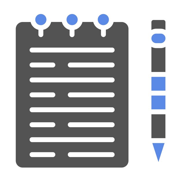 Estilo del icono del bloque de nota de diseño vectorial