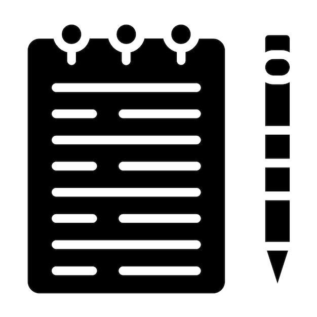 Estilo del icono del bloque de nota de diseño vectorial