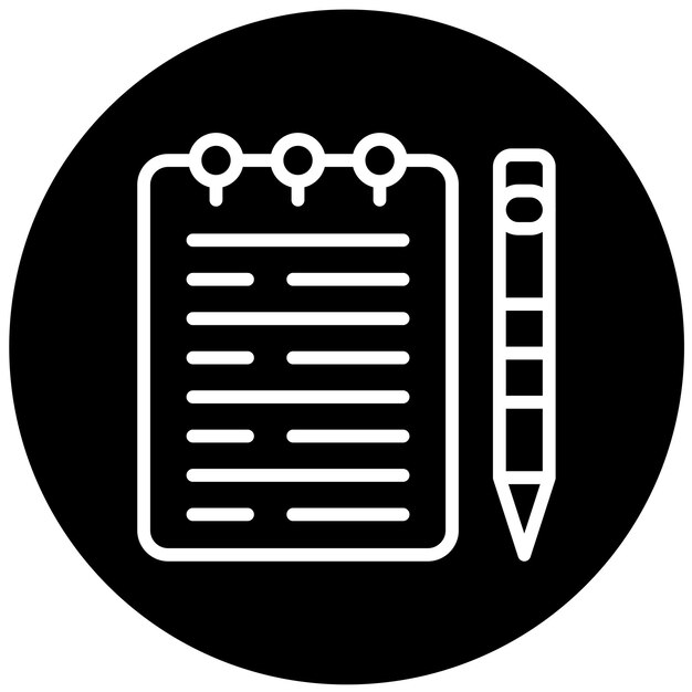 Estilo del icono del bloque de nota de diseño vectorial