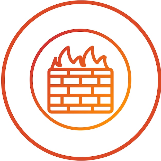 Estilo de icono de bloque de pared de cortafuegos de diseño vectorial