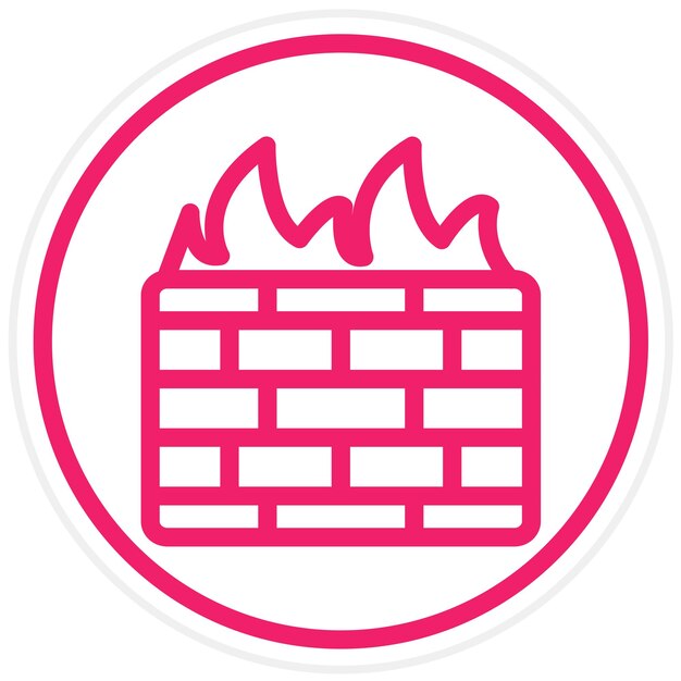 Estilo de icono de bloque de pared de cortafuegos de diseño vectorial