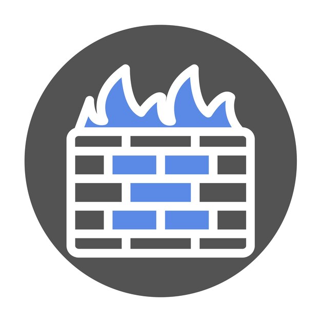 Estilo de icono de bloque de pared de cortafuegos de diseño vectorial