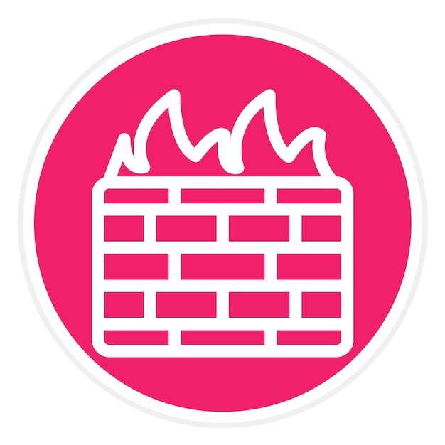 Estilo de icono de bloque de pared de cortafuegos de diseño vectorial