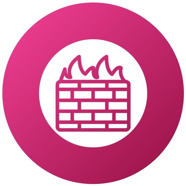Estilo de icono de bloque de pared de cortafuegos de diseño vectorial