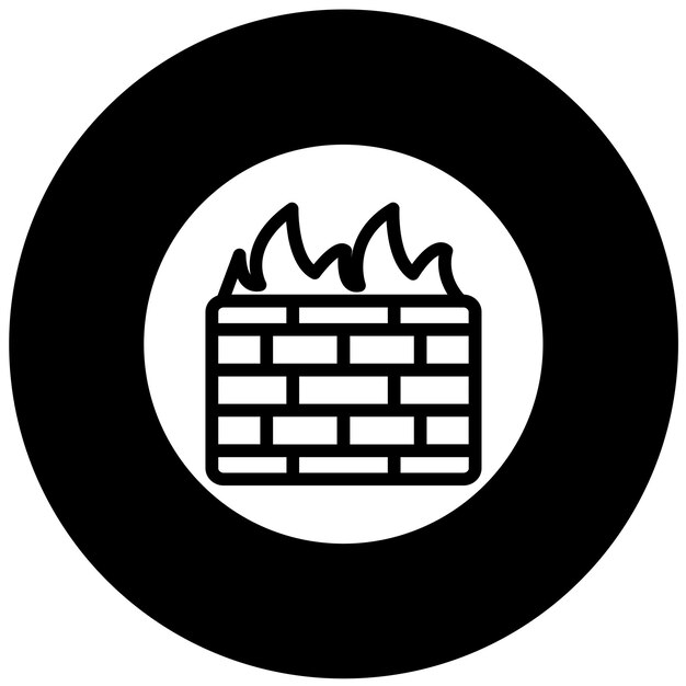 Estilo de icono de bloque de pared de cortafuegos de diseño vectorial