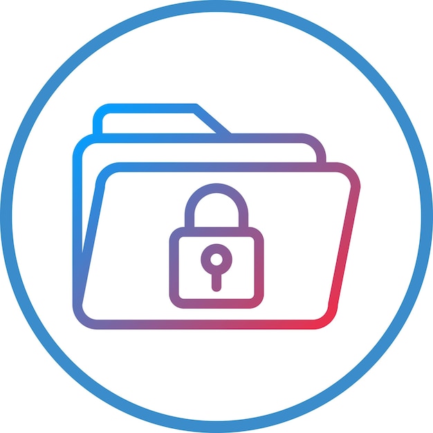 Estilo de icono bloqueado de la carpeta de diseño vectorial