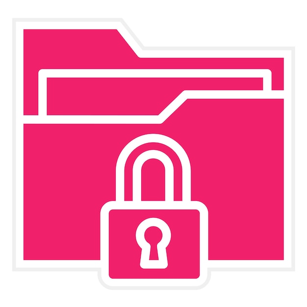 Estilo de icono bloqueado de la carpeta de diseño vectorial