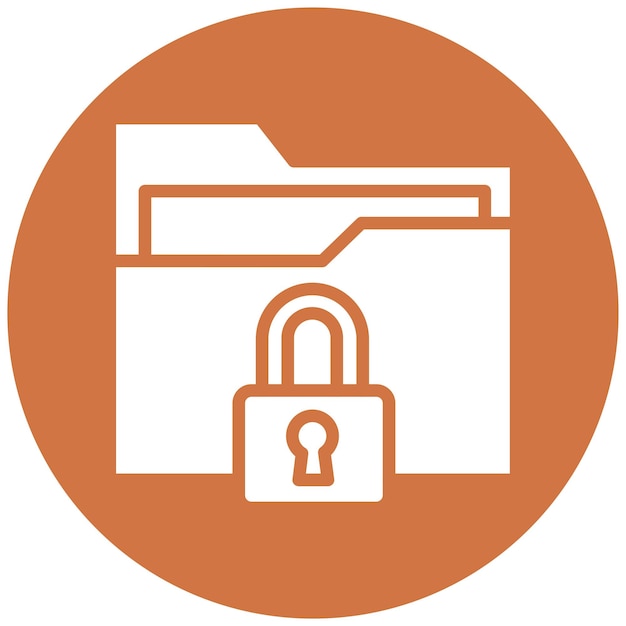 Estilo de icono bloqueado de la carpeta de diseño vectorial