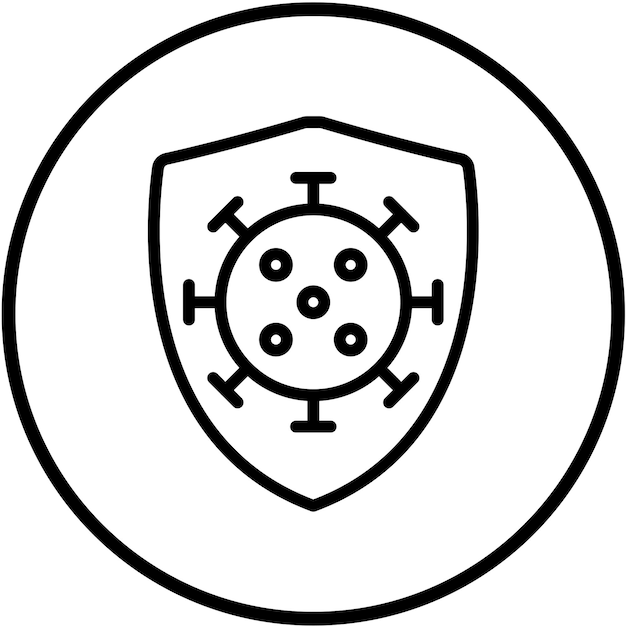 Estilo del icono del bloqueador de virus de diseño vectorial