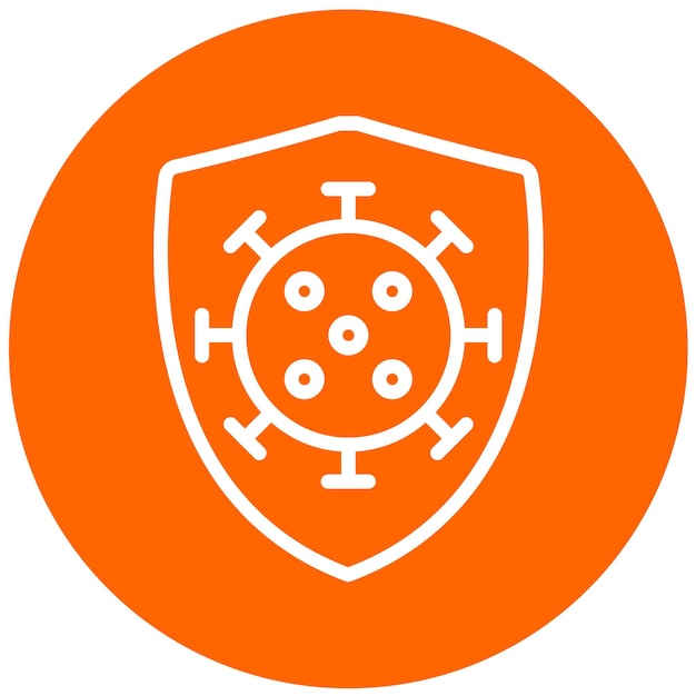 Estilo del icono del bloqueador de virus de diseño vectorial