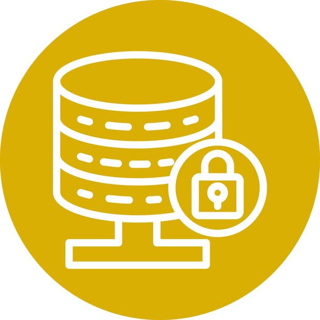 Estilo del icono de bloqueo de la base de datos de diseño vectorial