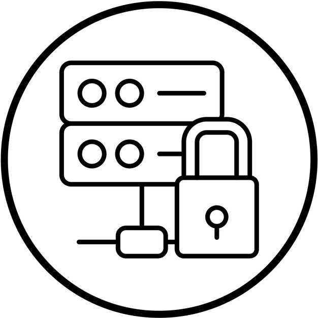 Estilo del icono de bloqueo de la base de datos de diseño vectorial