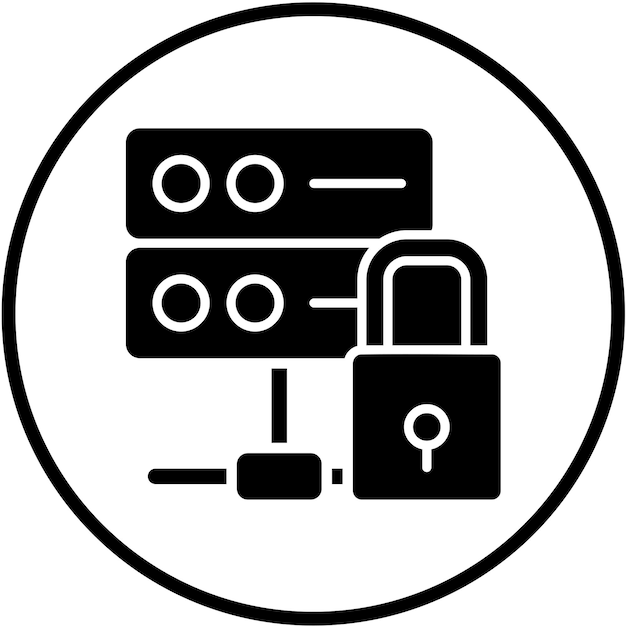 Estilo del icono de bloqueo de la base de datos de diseño vectorial