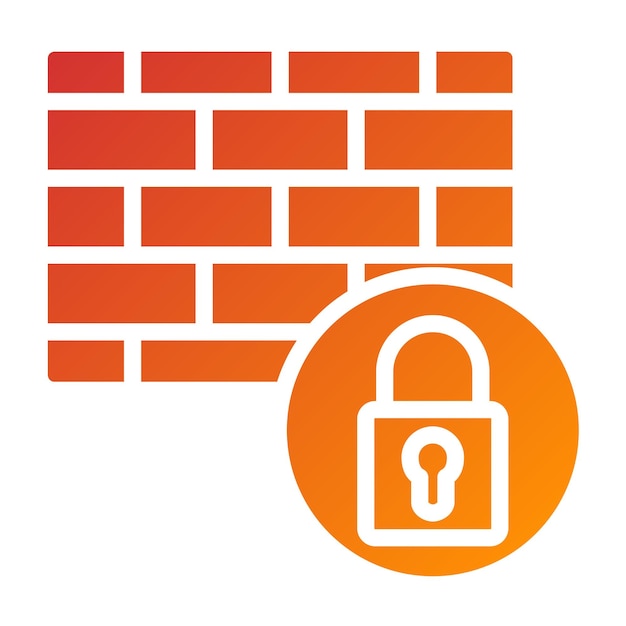 Estilo del icono de bloqueo del cortafuegos de diseño vectorial