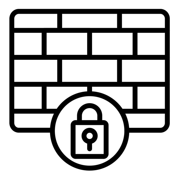 Estilo del icono de bloqueo del cortafuegos de diseño vectorial