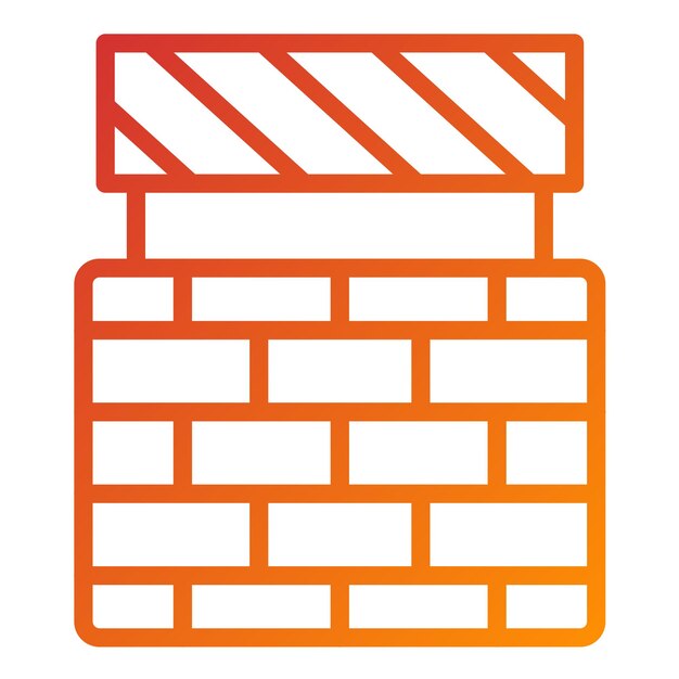 Estilo de icono de bloqueo de cortafuegos de diseño vectorial