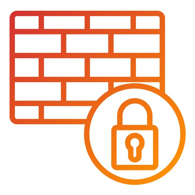 Estilo del icono de bloqueo del cortafuegos de diseño vectorial
