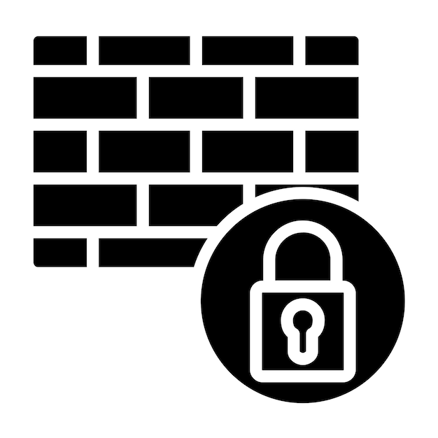 Estilo del icono de bloqueo del cortafuegos de diseño vectorial