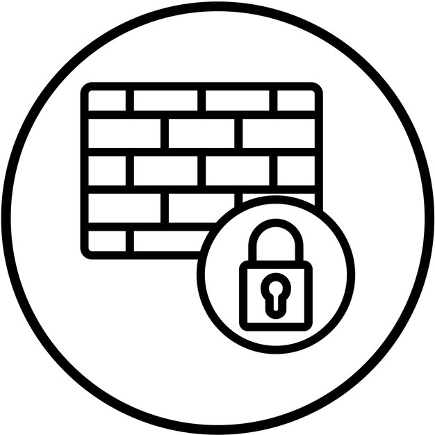 Estilo del icono de bloqueo del cortafuegos de diseño vectorial