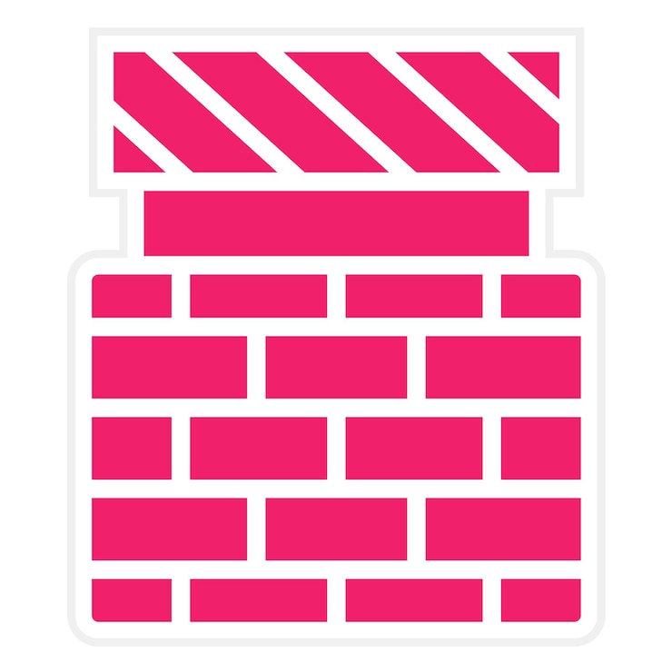 Vector estilo de icono de bloqueo de cortafuegos de diseño vectorial