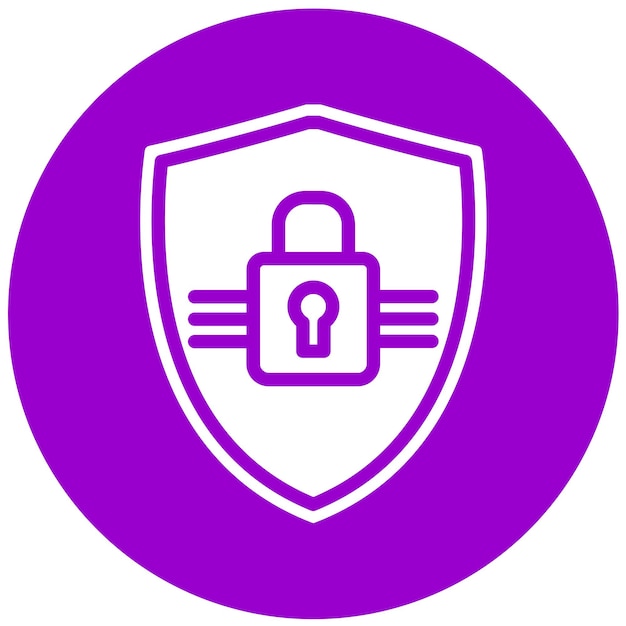 Estilo del icono de bloqueo del escudo de diseño vectorial