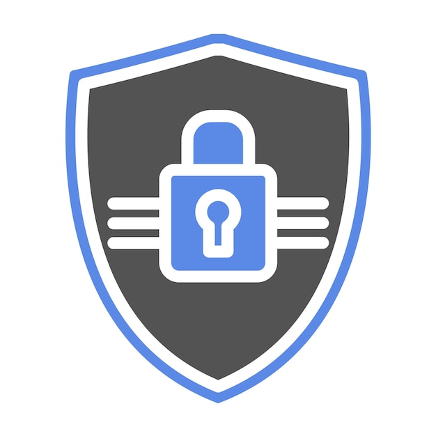 Estilo del icono de bloqueo del escudo de diseño vectorial