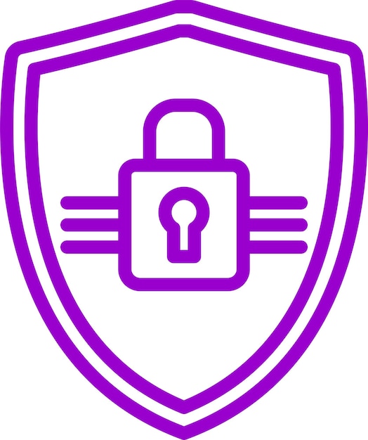 Estilo del icono de bloqueo del escudo de diseño vectorial