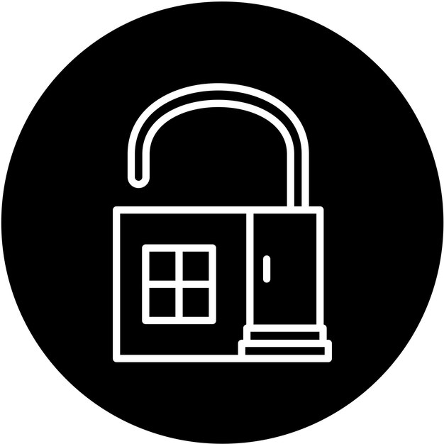 Estilo del icono de bloqueo de la propiedad de diseño vectorial