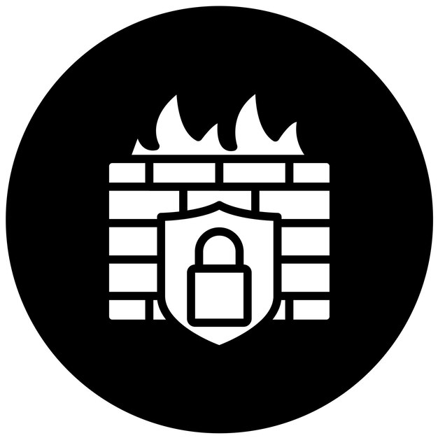 Estilo del icono de bloqueo de seguridad del cortafuegos de diseño vectorial
