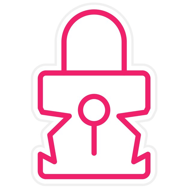 Estilo del icono de bloqueo de violación de diseño vectorial