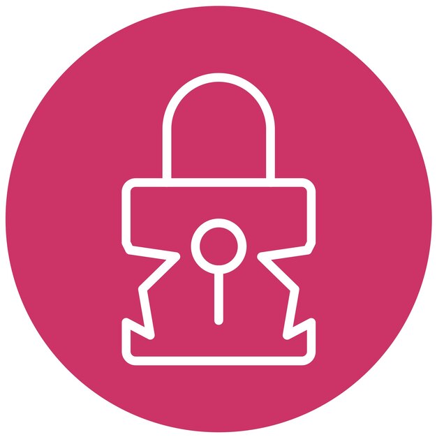 Estilo del icono de bloqueo de violación de diseño vectorial