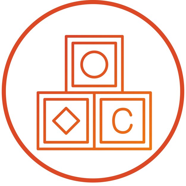Estilo del icono de los bloques de diseño vectorial