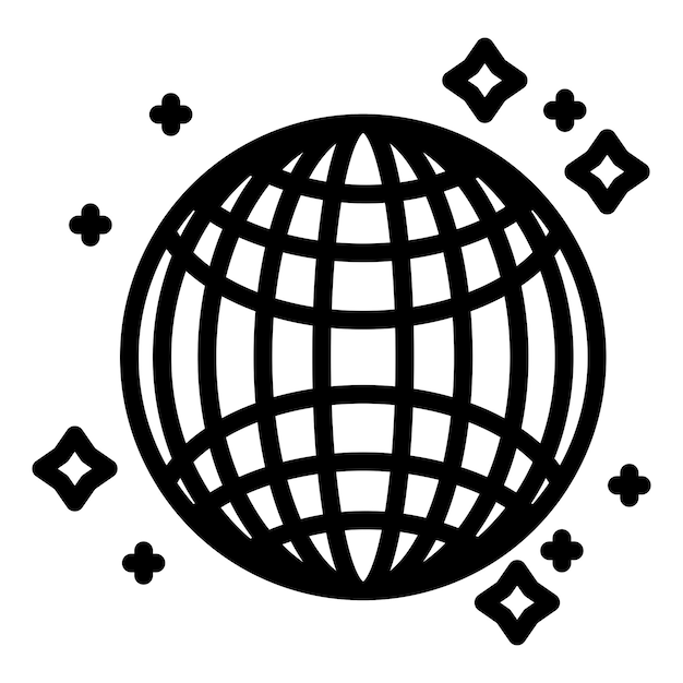 Estilo del icono de la bola de espejo