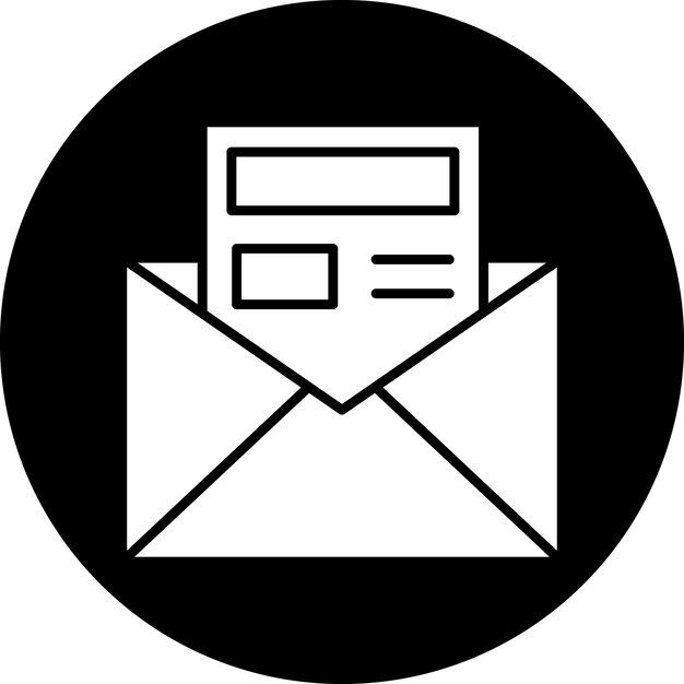 Estilo del icono del boletín de noticias de diseño vectorial