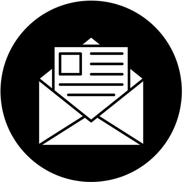 Estilo del icono del boletín de noticias de diseño vectorial