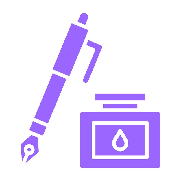 Estilo del icono del bolígrafo y la tinta