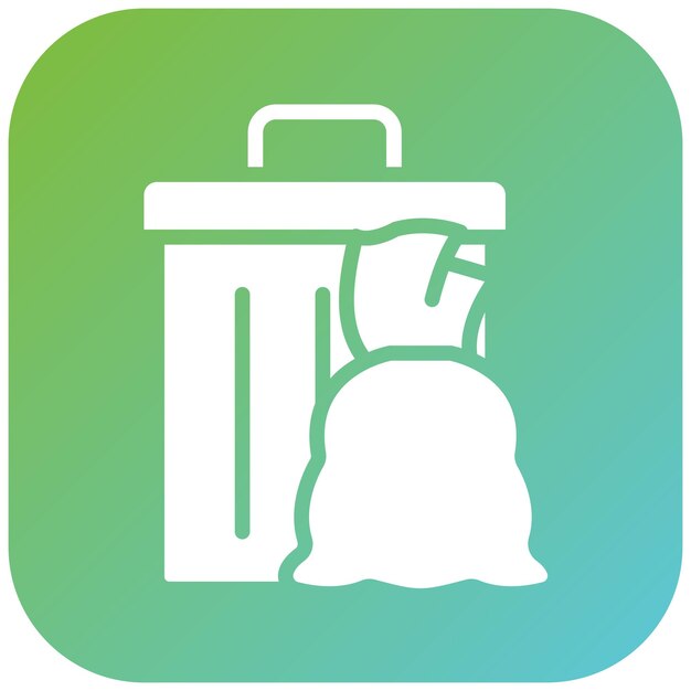 Estilo del icono de la bolsa de basura de diseño vectorial