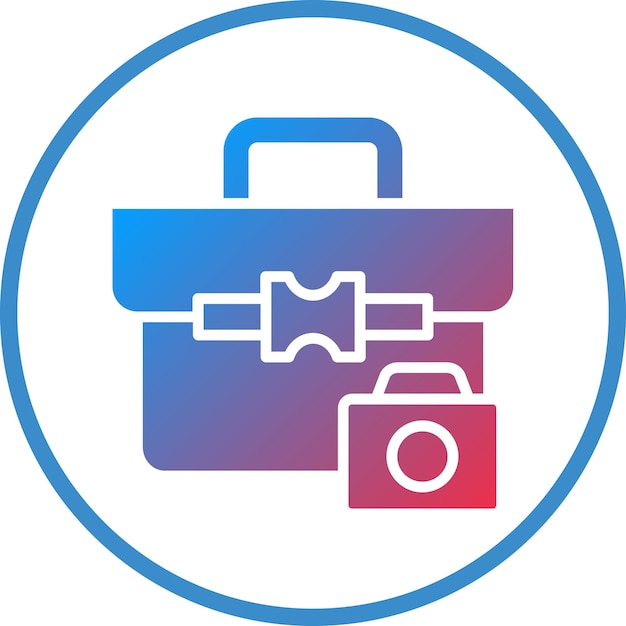 Estilo del icono de la bolsa de la cámara de diseño vectorial
