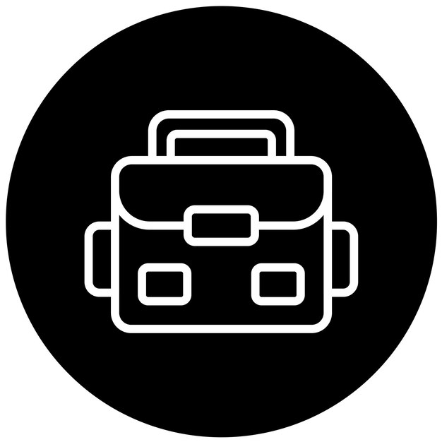 Estilo del icono de la bolsa de la cámara de diseño vectorial