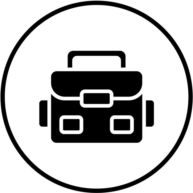 Estilo del icono de la bolsa de la cámara de diseño vectorial