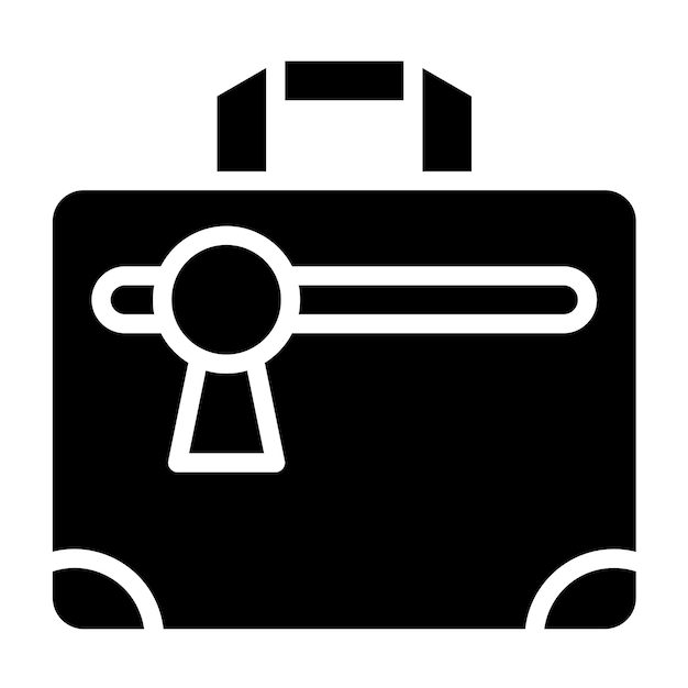 Estilo del icono de la bolsa de la computadora portátil de diseño vectorial
