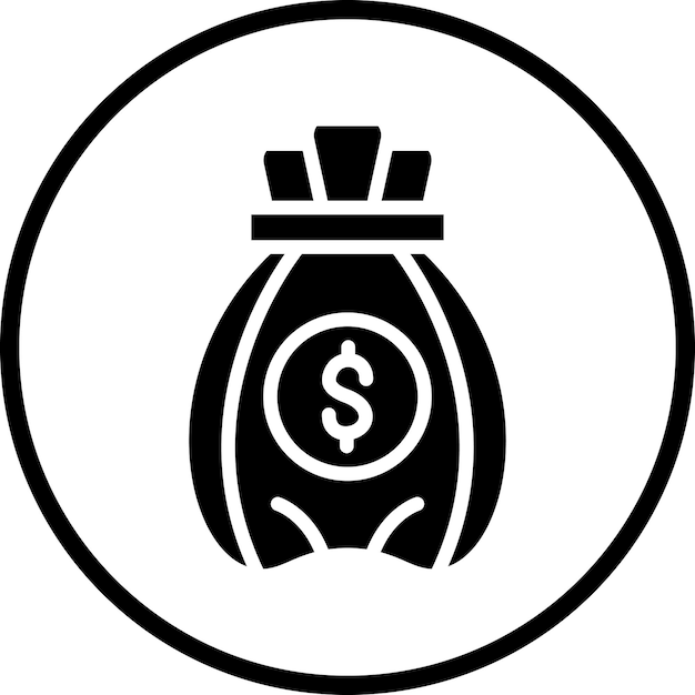 Estilo del icono de la bolsa de dinero