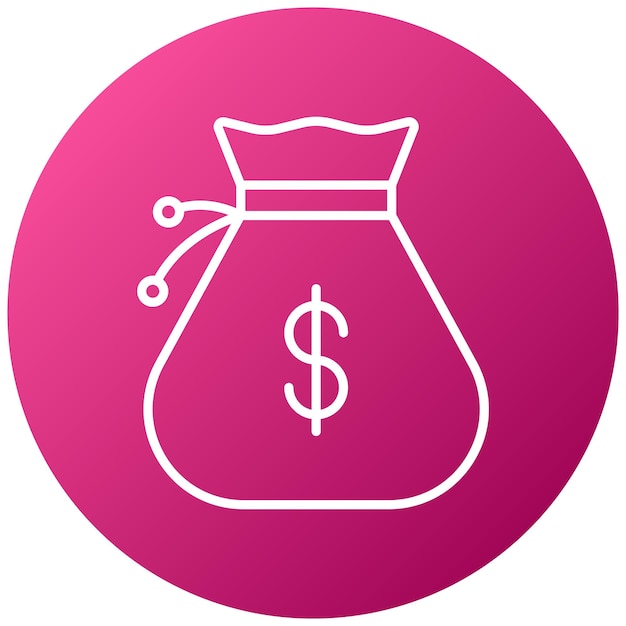 Estilo del icono de la bolsa de dinero