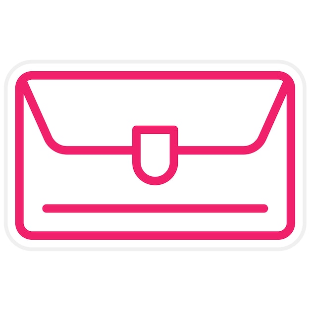 Estilo del icono de la bolsa de embrague de diseño vectorial